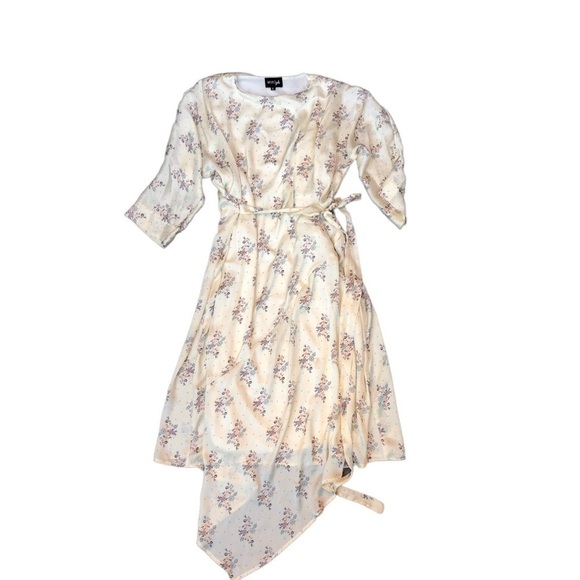 Wukogals floral long asymmetric dress size L - Picture 4 of 10